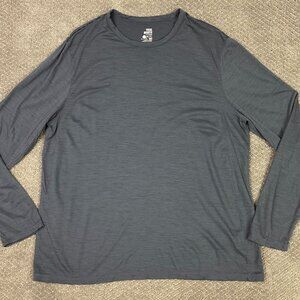 True North Shirt Men's XXL Gray Merino Wool Blend Base Layer Long Sleeve Canada